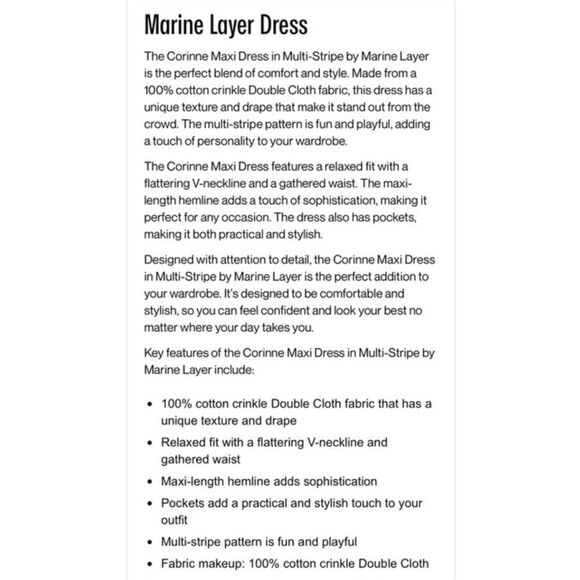 Marine layer Corinne Maxi Dress in
Multi Stripe Size M/ Pristine - Picture 4 of 4